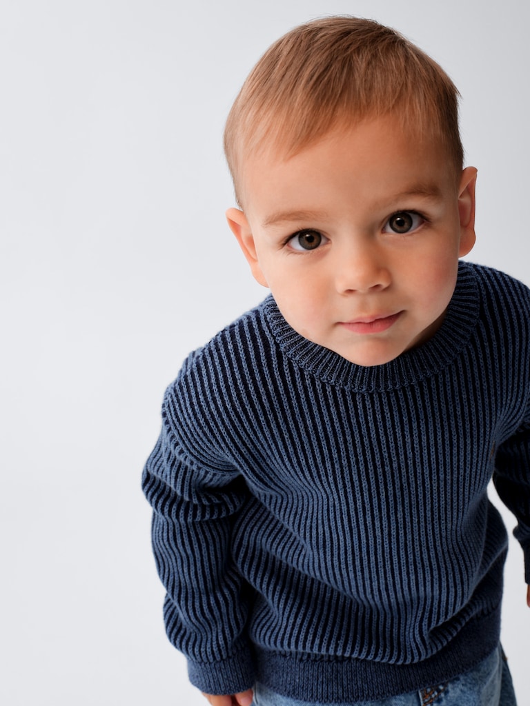 Baby & Toddler Shaker-Stitch Sweater