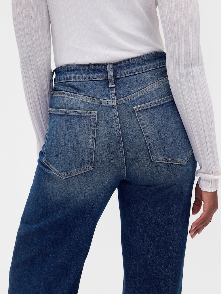 Curvy High Rise Stride Wide-Leg Jeans