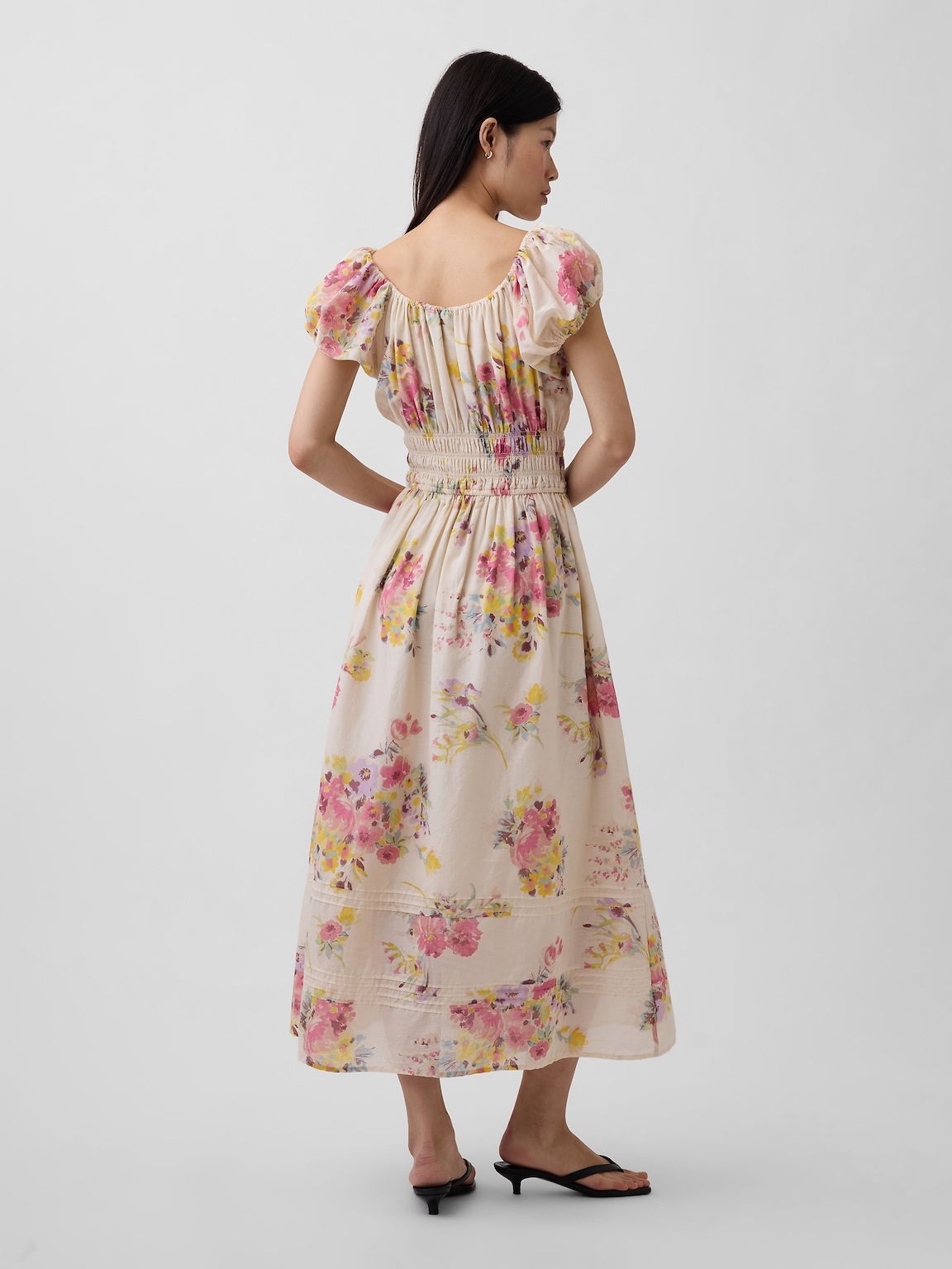 Voile Smocked Waist Maxi Dress