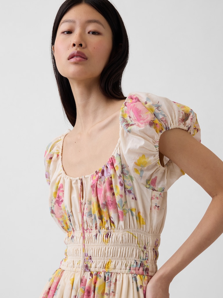 Voile Smocked Waist Maxi Dress