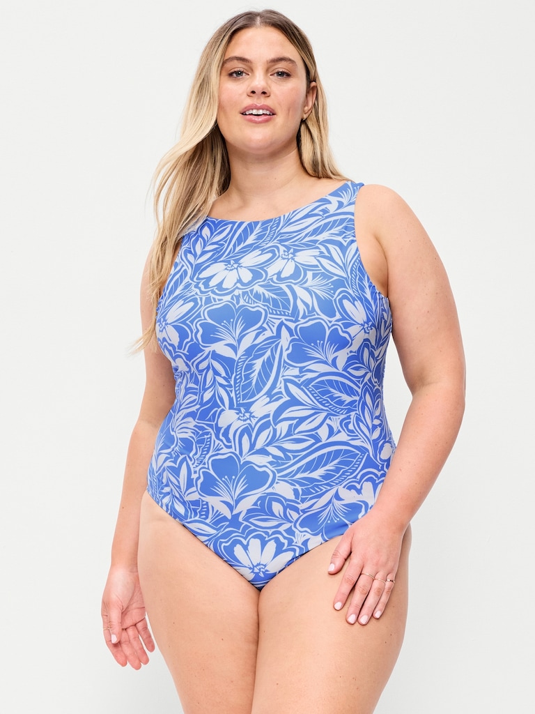 High-Neck One-Piece Swimsuit