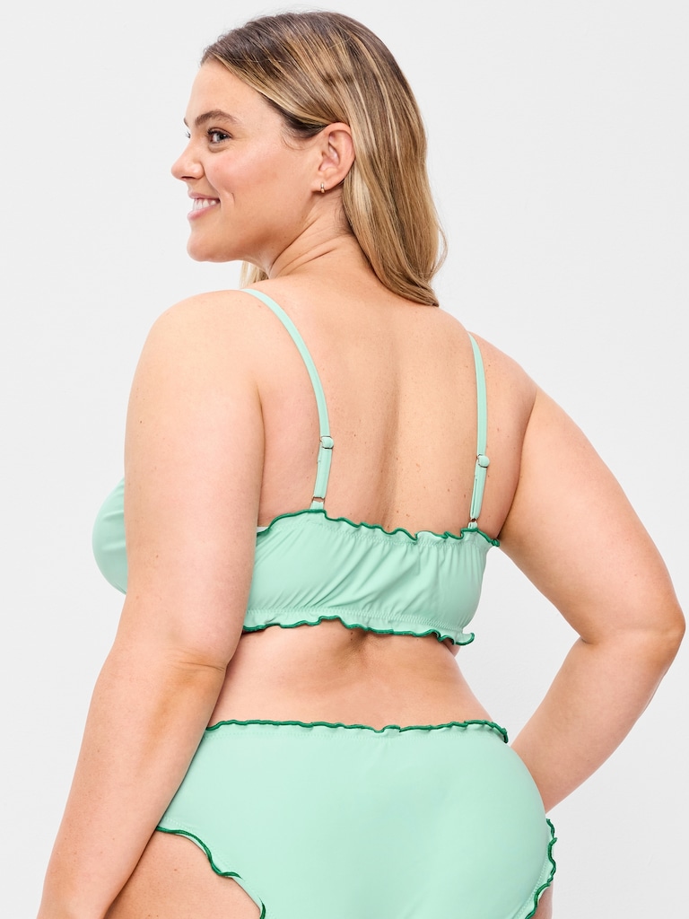 Scoop-Neck Ruffle Swim Top