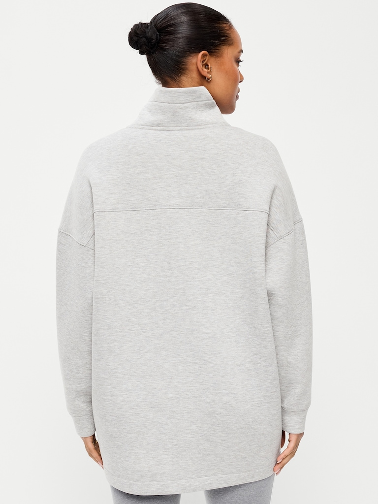 Bounce Fleece Oversized Snap-Front Tunic