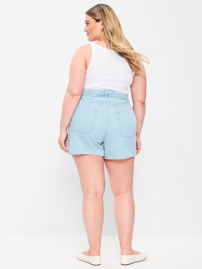 High-Waisted Wow Baggy Jean Shorts -- 5-inch inseam