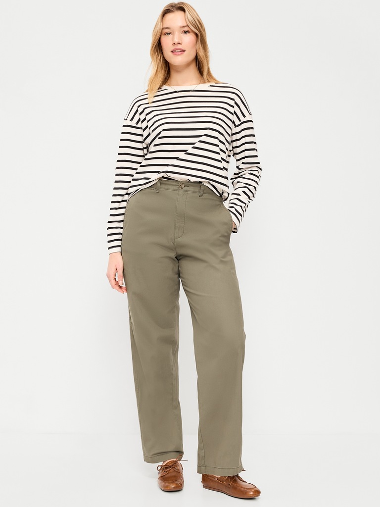 High-Waisted OGC Chino Full Length Straight Pants