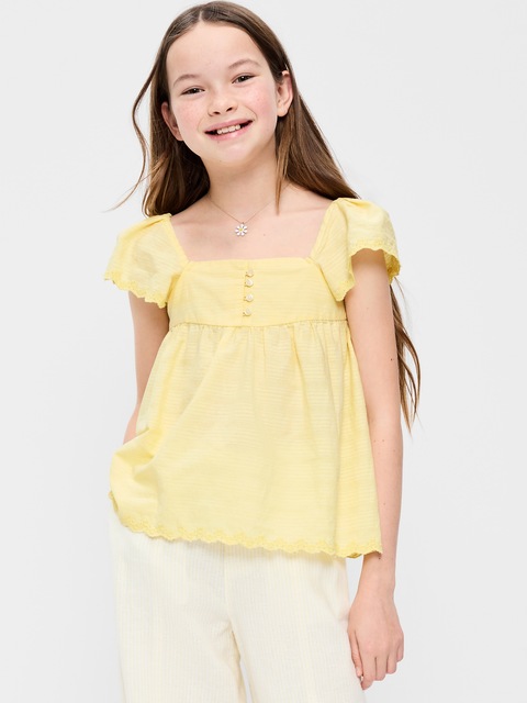 Top Chemise Fille Gymboree Taille 6 - Manches Courtes Rose - Coton - Occasion Excellent état