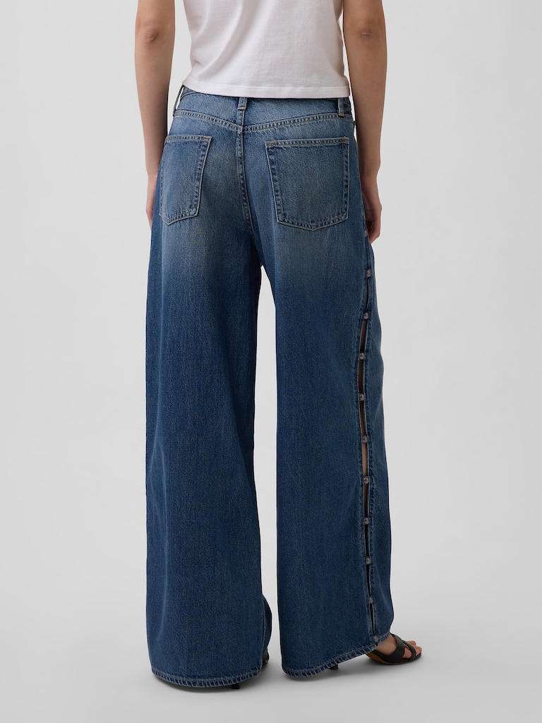 Mid Rise UltraSoft Studded Baggy Jeans