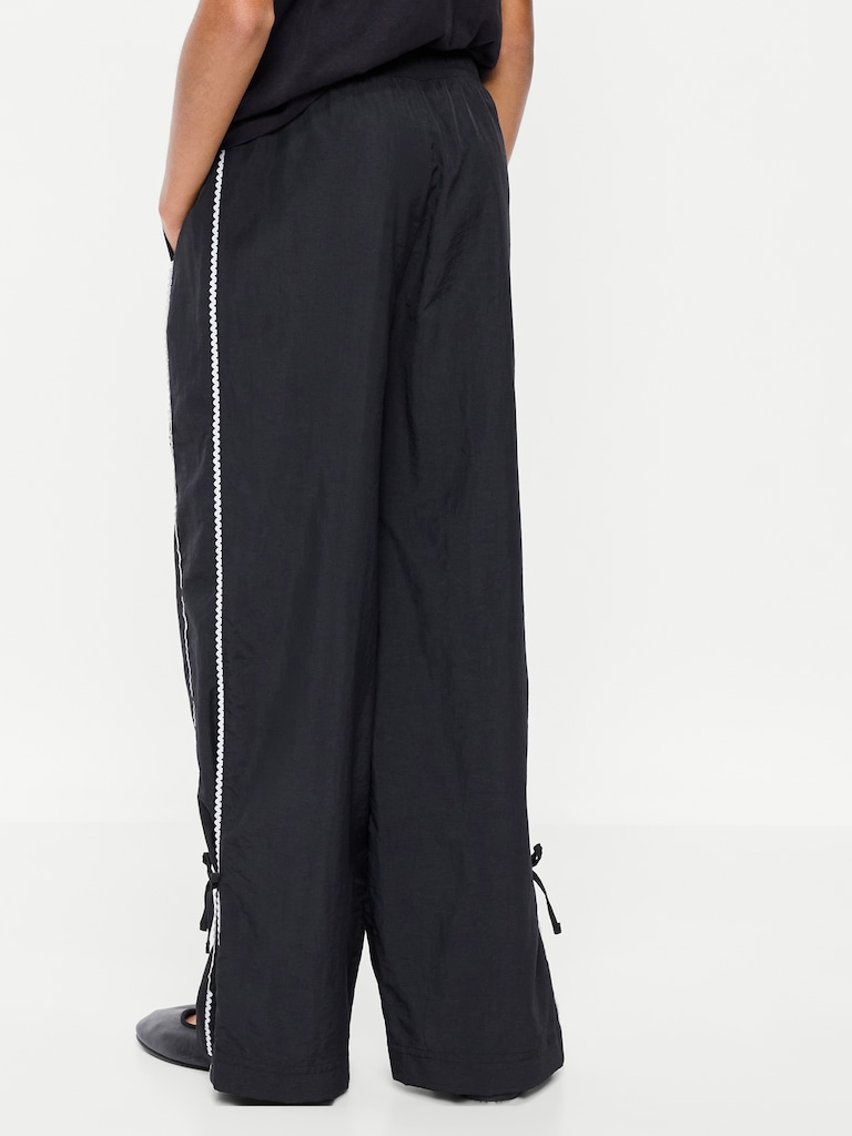 High-Waisted Bow Parachute Pants for Girls