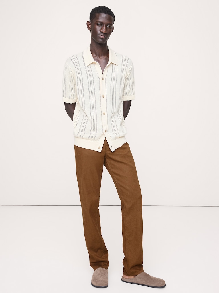 Slim Linen-Cotton Traveler Pant