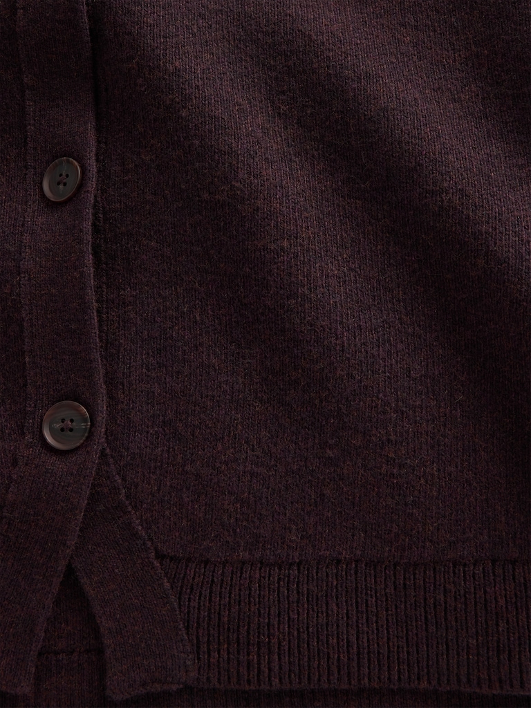 Cotton-Blend Relaxed V-Neck Cardigan Sweater