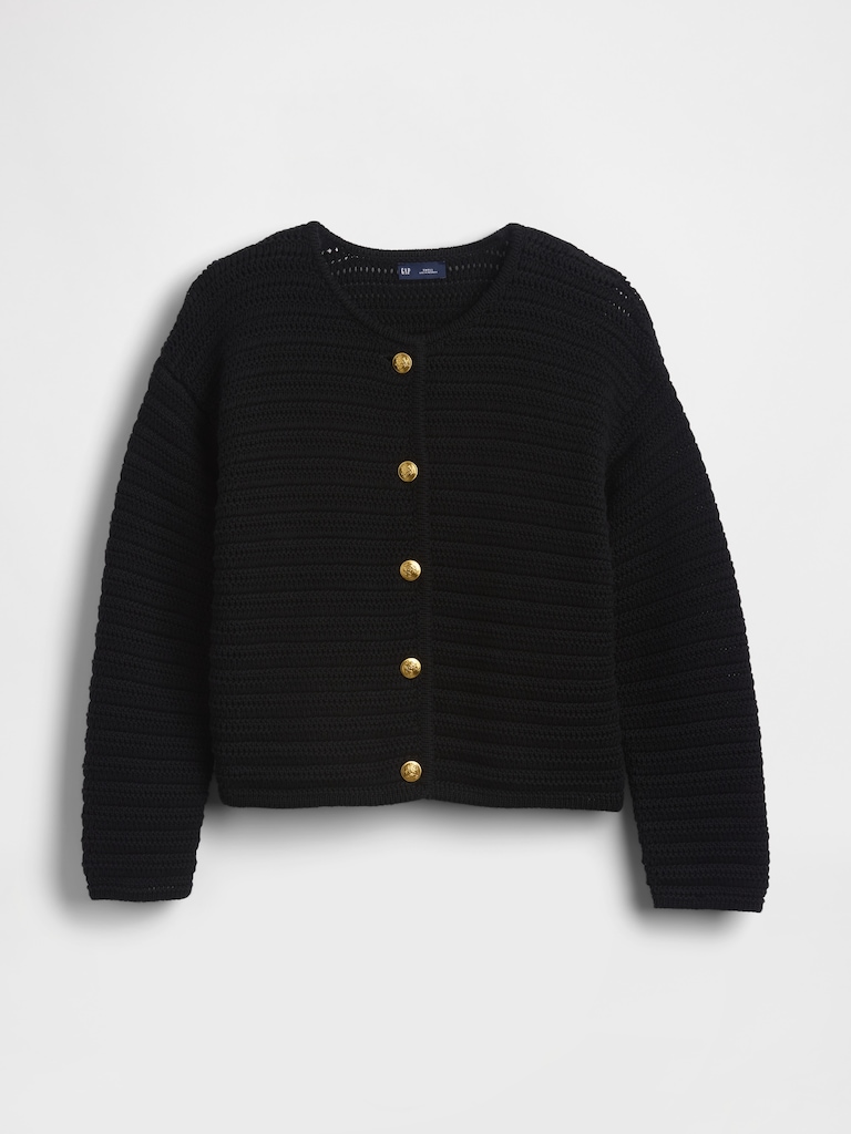 100% Cotton Textured Sweater Jacket