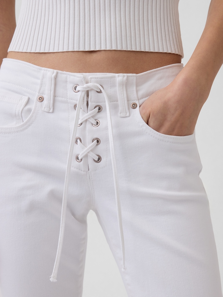 Low Rise Long & Lean Lace-Up Jeans