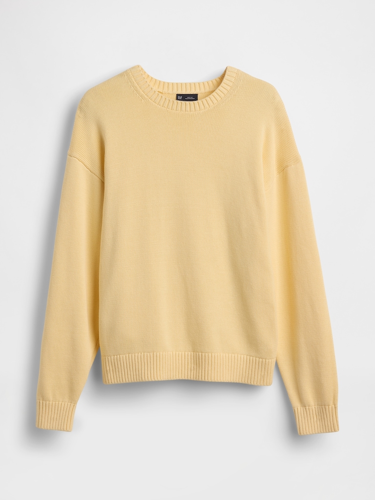 Relaxed Crewneck Crop Sweater