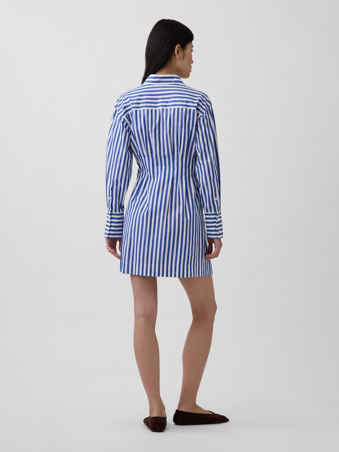 Pleated Mini Shirtdress