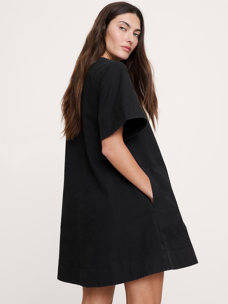 Cotton Canvas Mini Dress