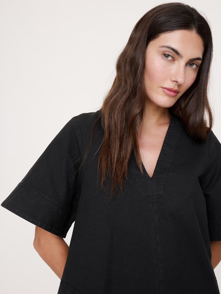 Cotton Canvas Mini Dress