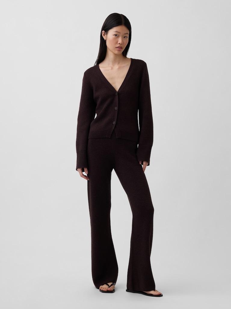 Low Rise Cotton-Blend Boot Sweater Pants