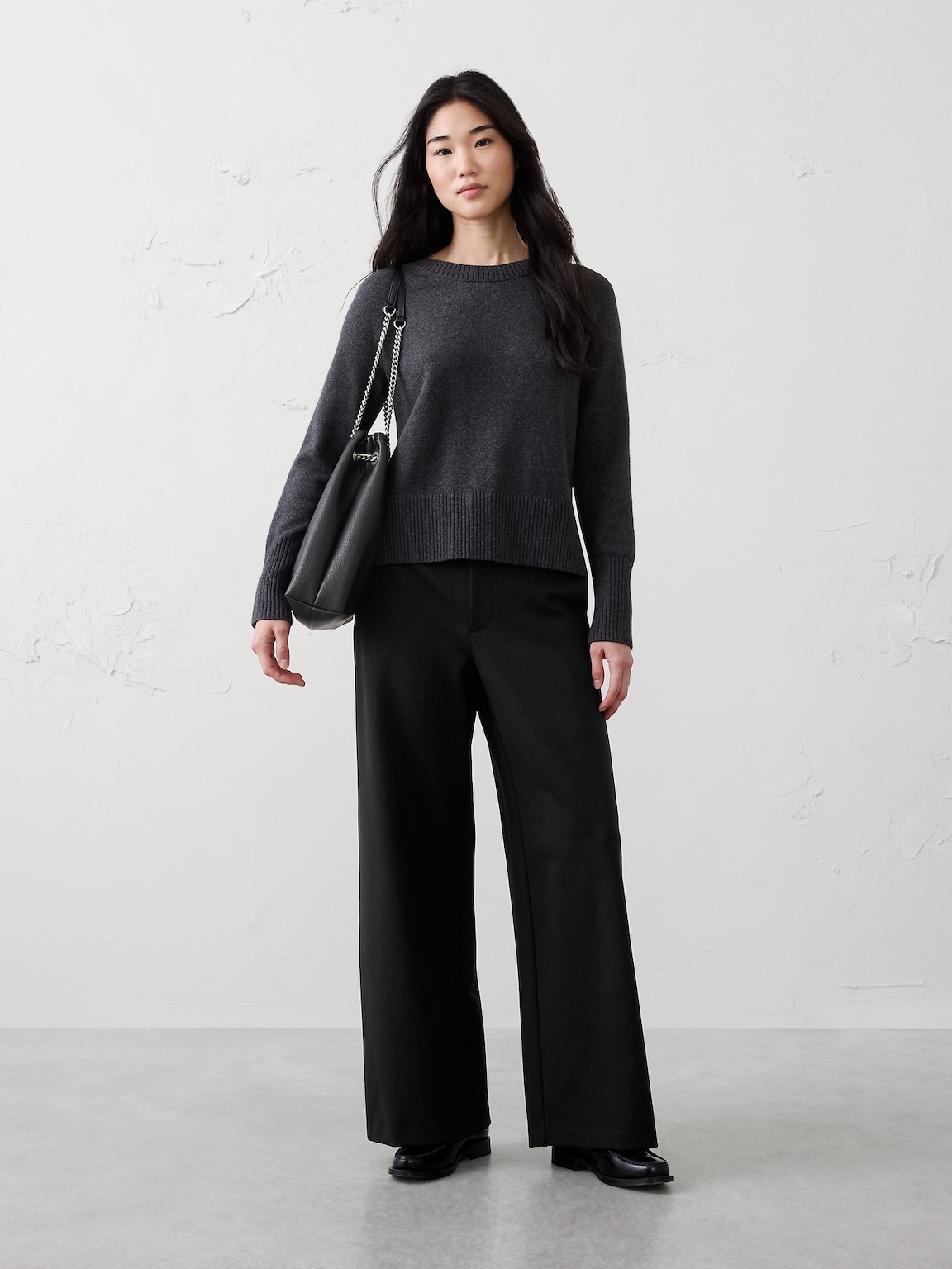 Wide-Leg High-Rise Ponte Pant