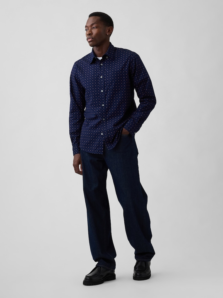 Stretch Poplin Shirt in Standard Fit