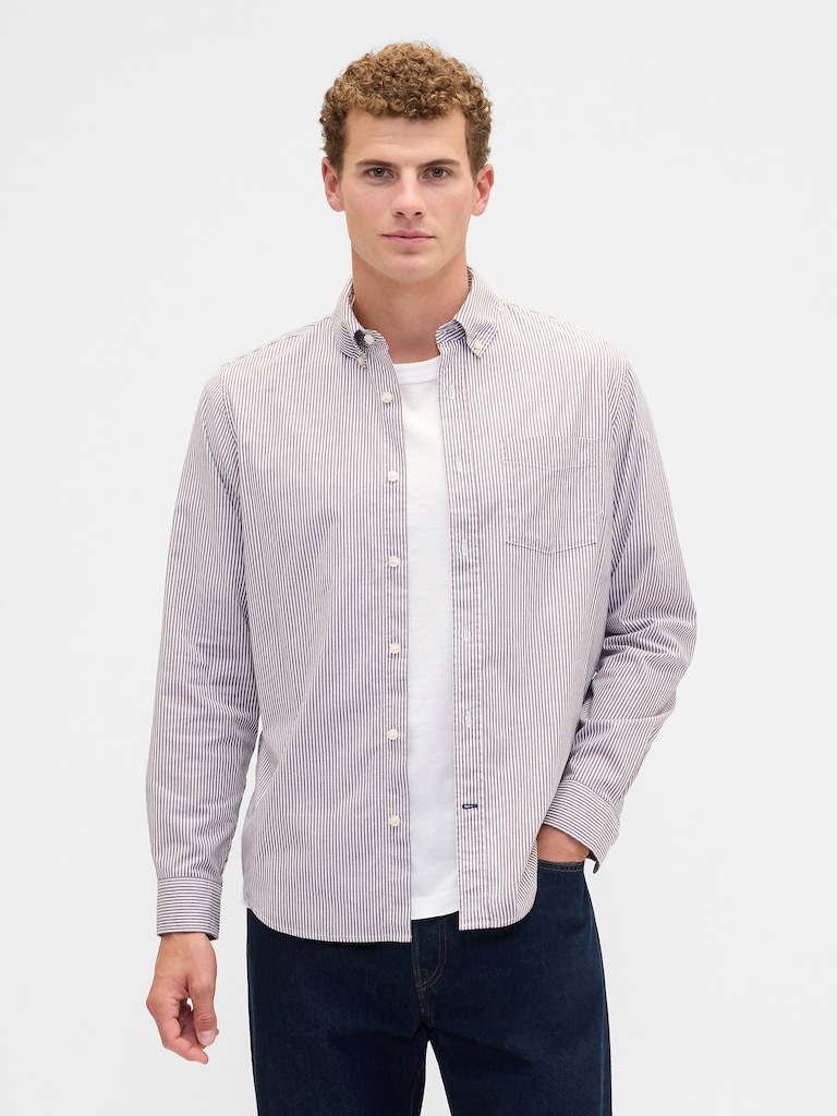 Stretch Poplin Shirt in Standard Fit