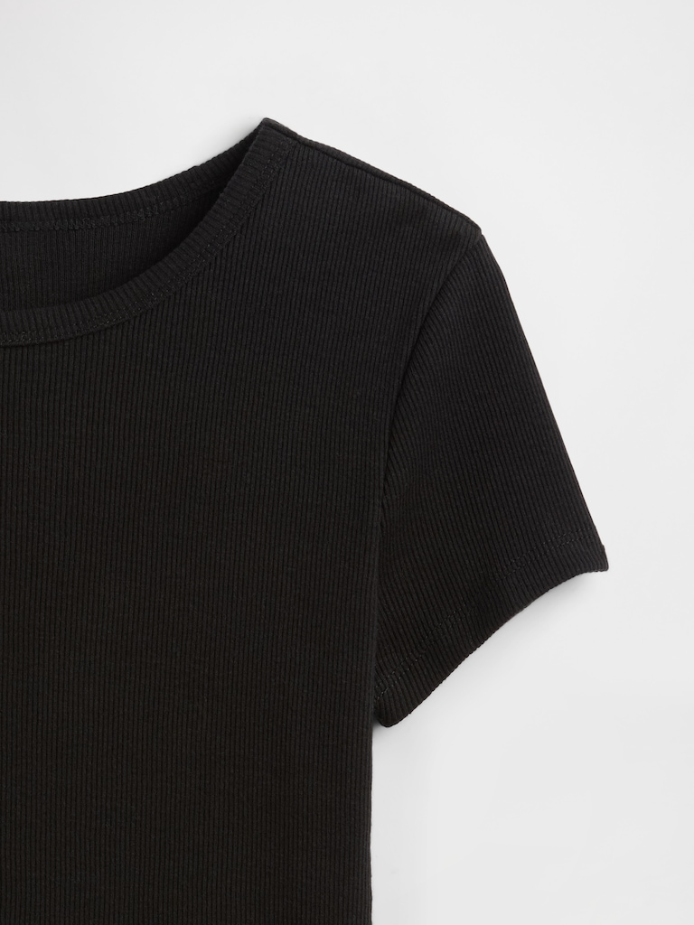 Kids Ribbed Crewneck T-Shirt