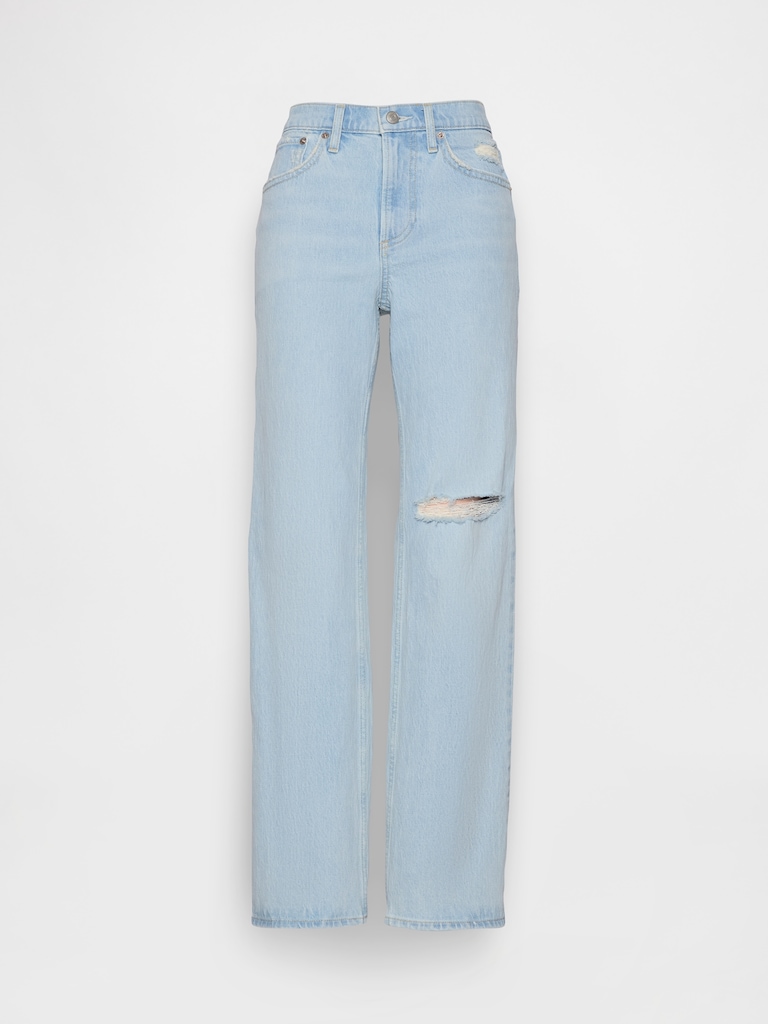 Mid Rise Relaxed Straight Jeans