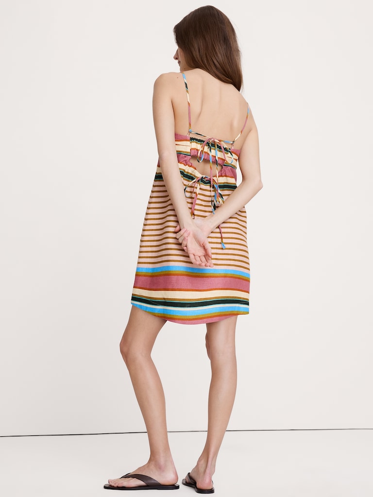 Strappy Linen Mini Dress