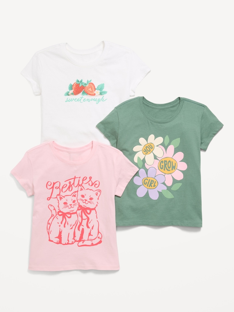 Short-Sleeve Graphic T-Shirt 3-Pack for Girls