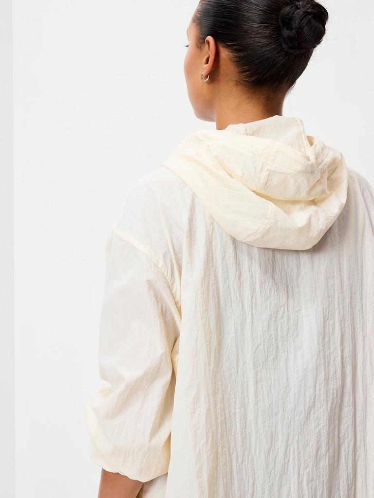 Loose-Fit Hooded Trench Coat