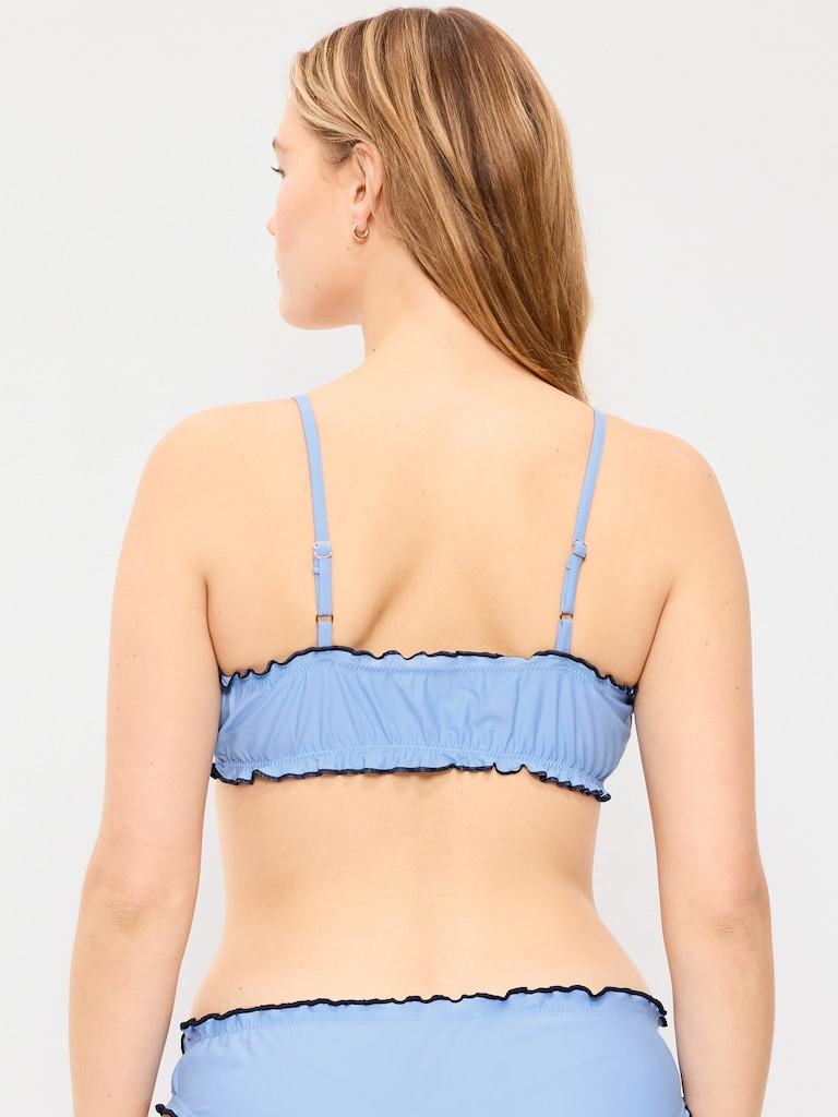Scoop-Neck Ruffle Swim Top