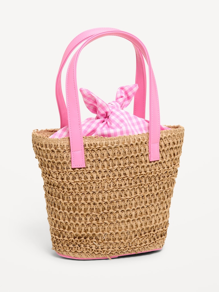 Straw Basket Bag for Toddler Girls