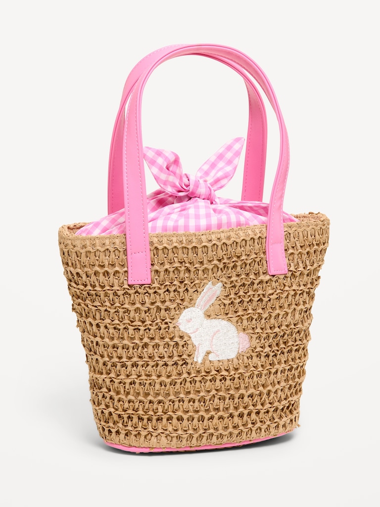 Straw Basket Bag for Toddler Girls
