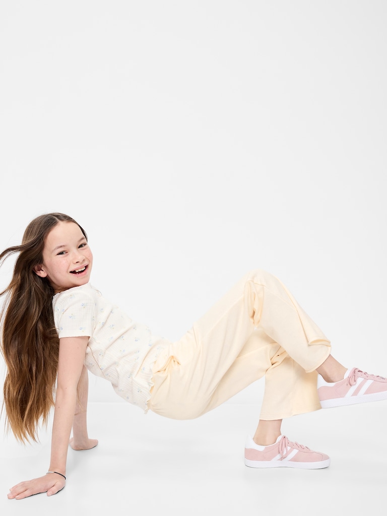 Slim French-Terry Flare-Leg Sweatpants for Girls