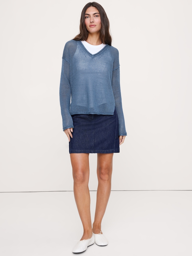 Heirloom Linen V-Neck Sweater