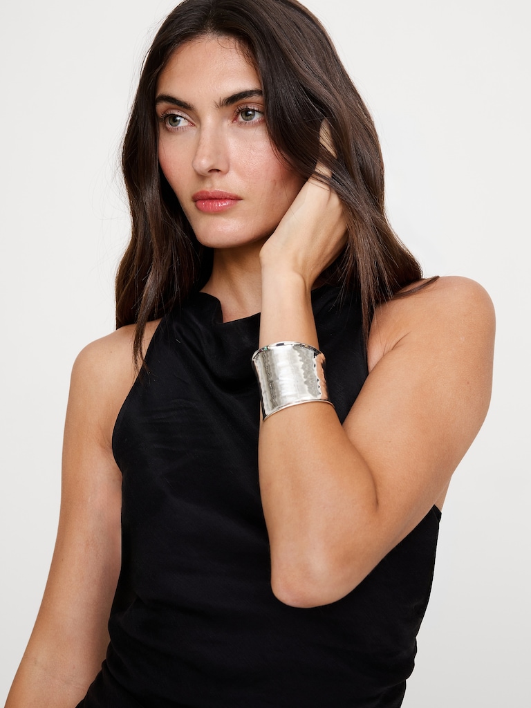 Viscose-Linen Cowl-Neck Dress