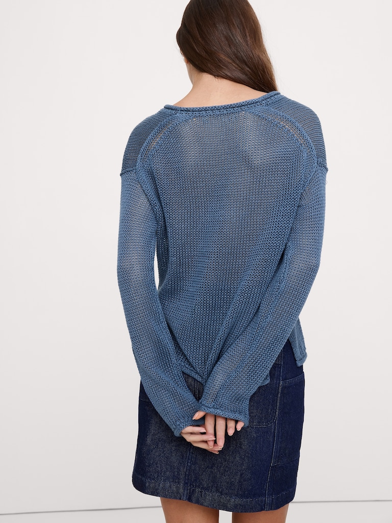 Heirloom Linen V-Neck Sweater