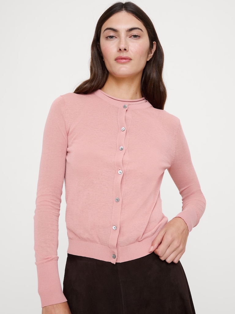 Sheer Ultra-Fine Cotton Cardigan