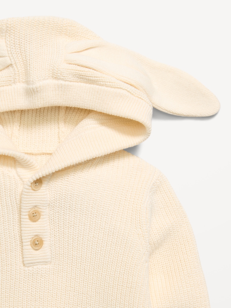 Critter Hooded Sweater-Knit One-Piece for Baby
