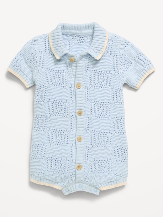 Short Short-Sleeve Sweater-Knit One-Piece Romper for Baby on clearance at Old Navy — 57% off