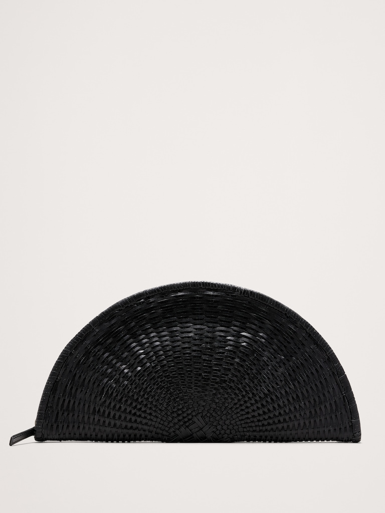 Perla Woven Leather Clutch by Bembien