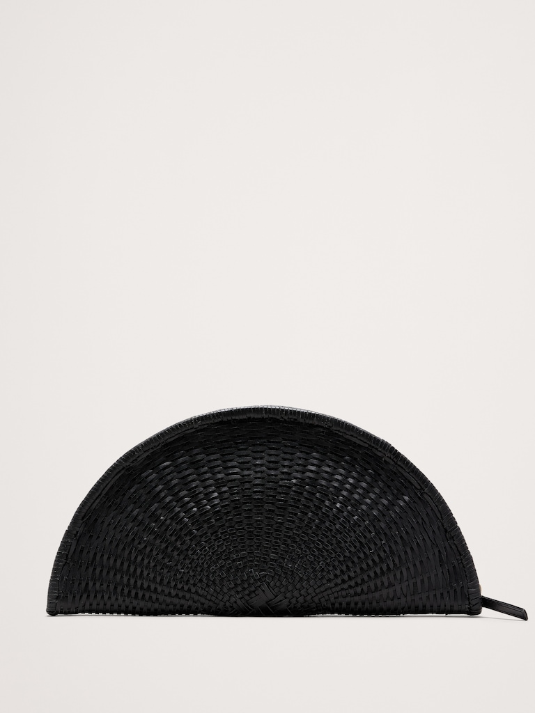 Perla Woven Leather Clutch by Bembien