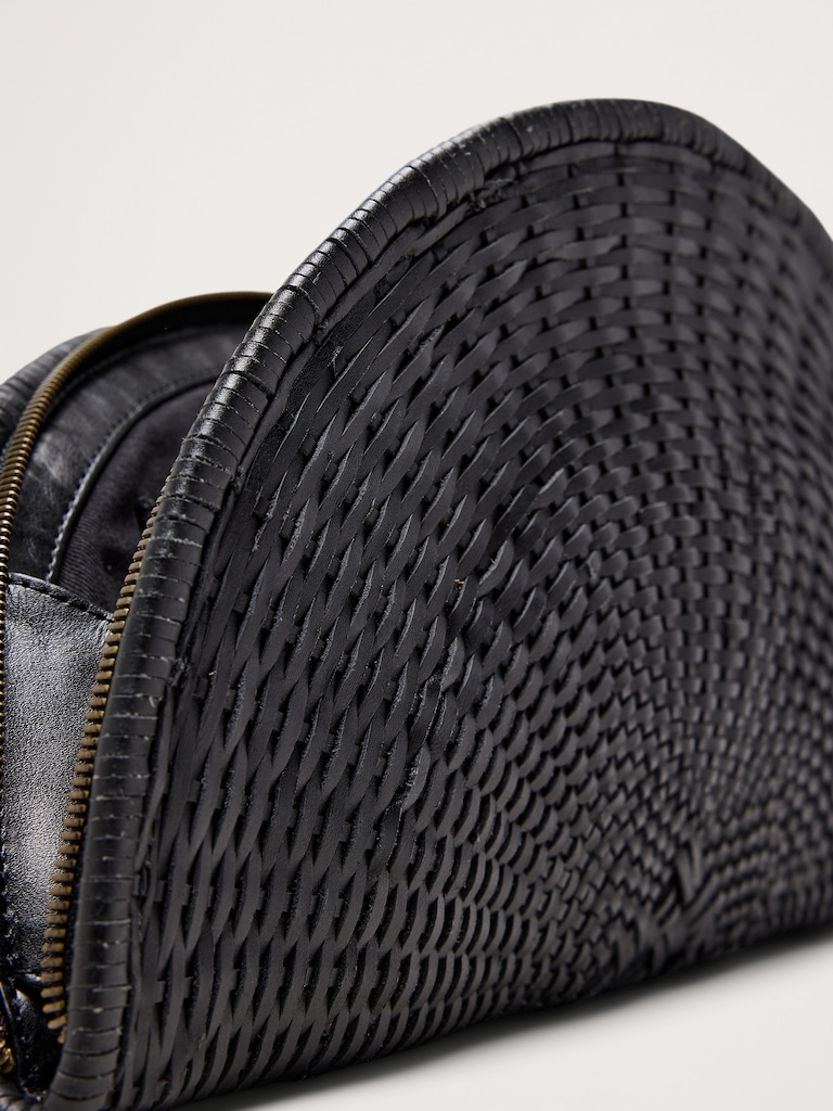 Perla Woven Leather Clutch by Bembien