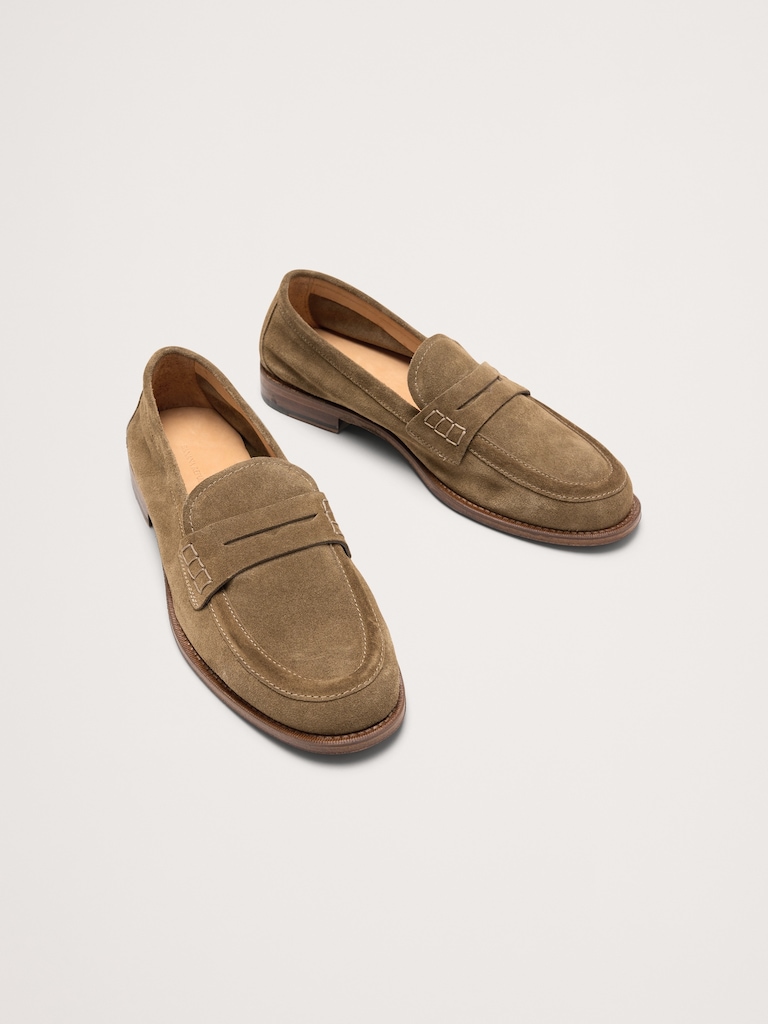 Italian Suede Penny Loafer