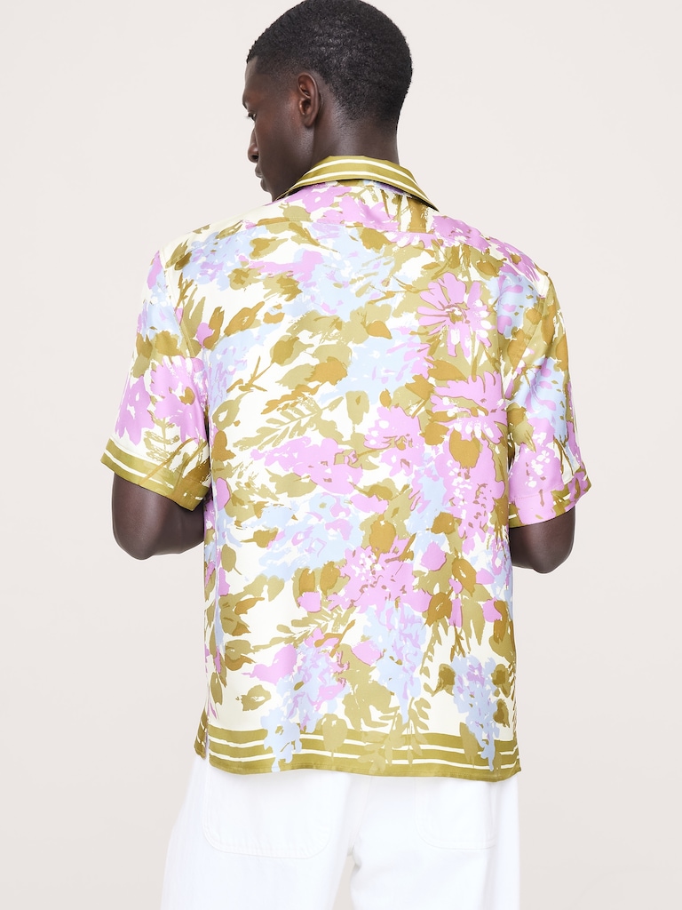 Standard-Fit Silk Resort Shirt
