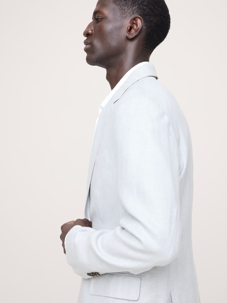 Herringbone Linen-Merino Suit Jacket