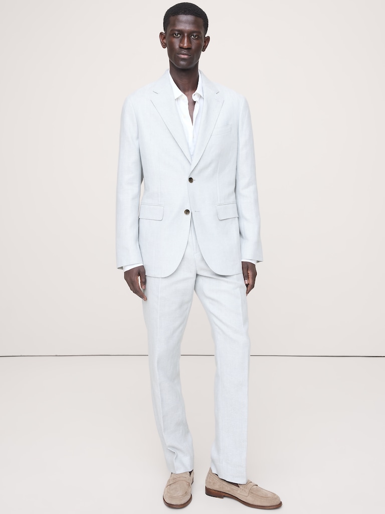 Herringbone Linen-Merino Suit Jacket