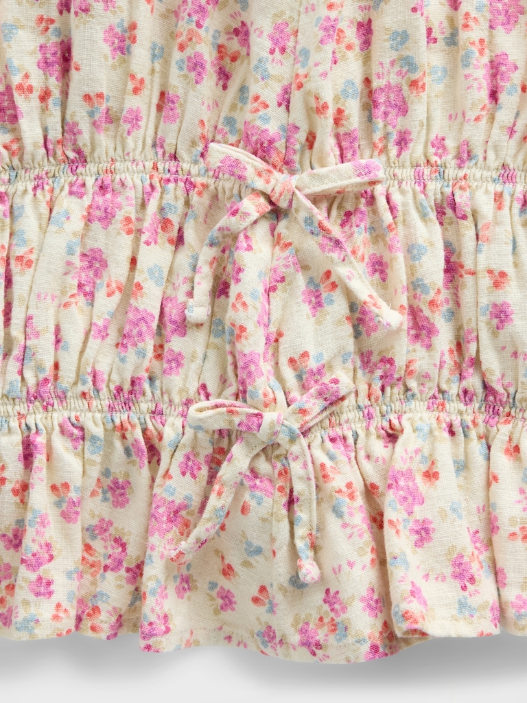 Kids Linen-Blend Bow Top