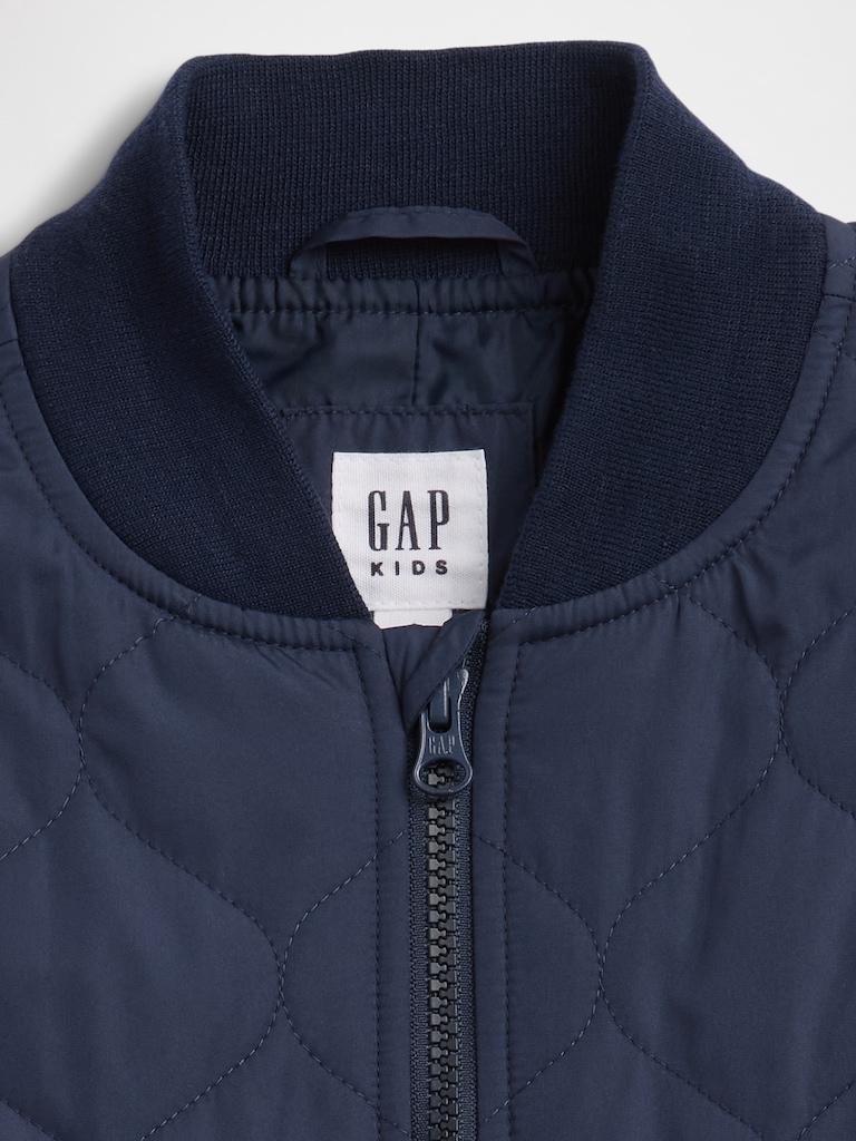 Kids Quilted Bomber Jacket