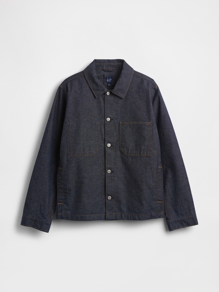 Canvas Denim Relaxed Shirt Jacket