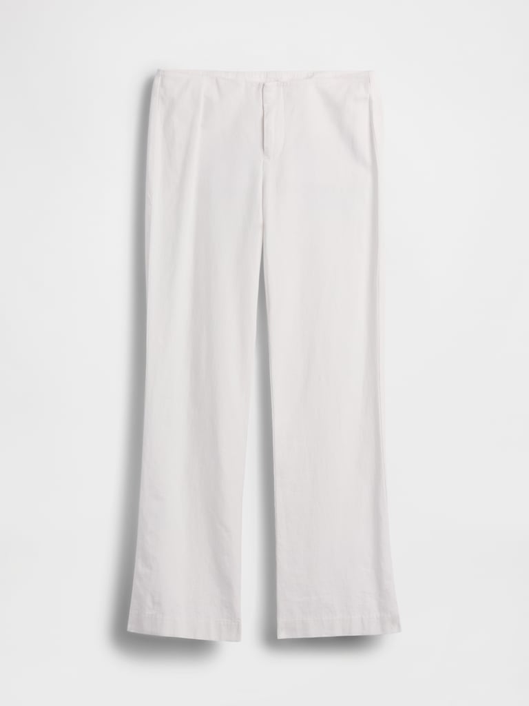 Low Rise Linen-Blend Flare Pants